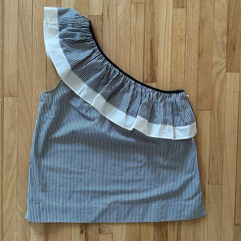 J Crew One Shoulder Ruffled Top - Picture 4 of 6